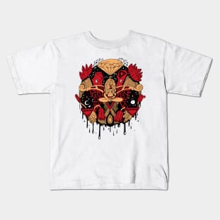 Red and Cream Mystic Libra Kids T-Shirt